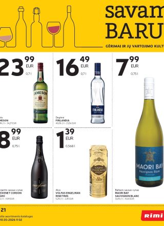 RIMI Alkoholinių gėrimų asortimento katalogas Nr. 21 2026.10.20 - 2026.11.02