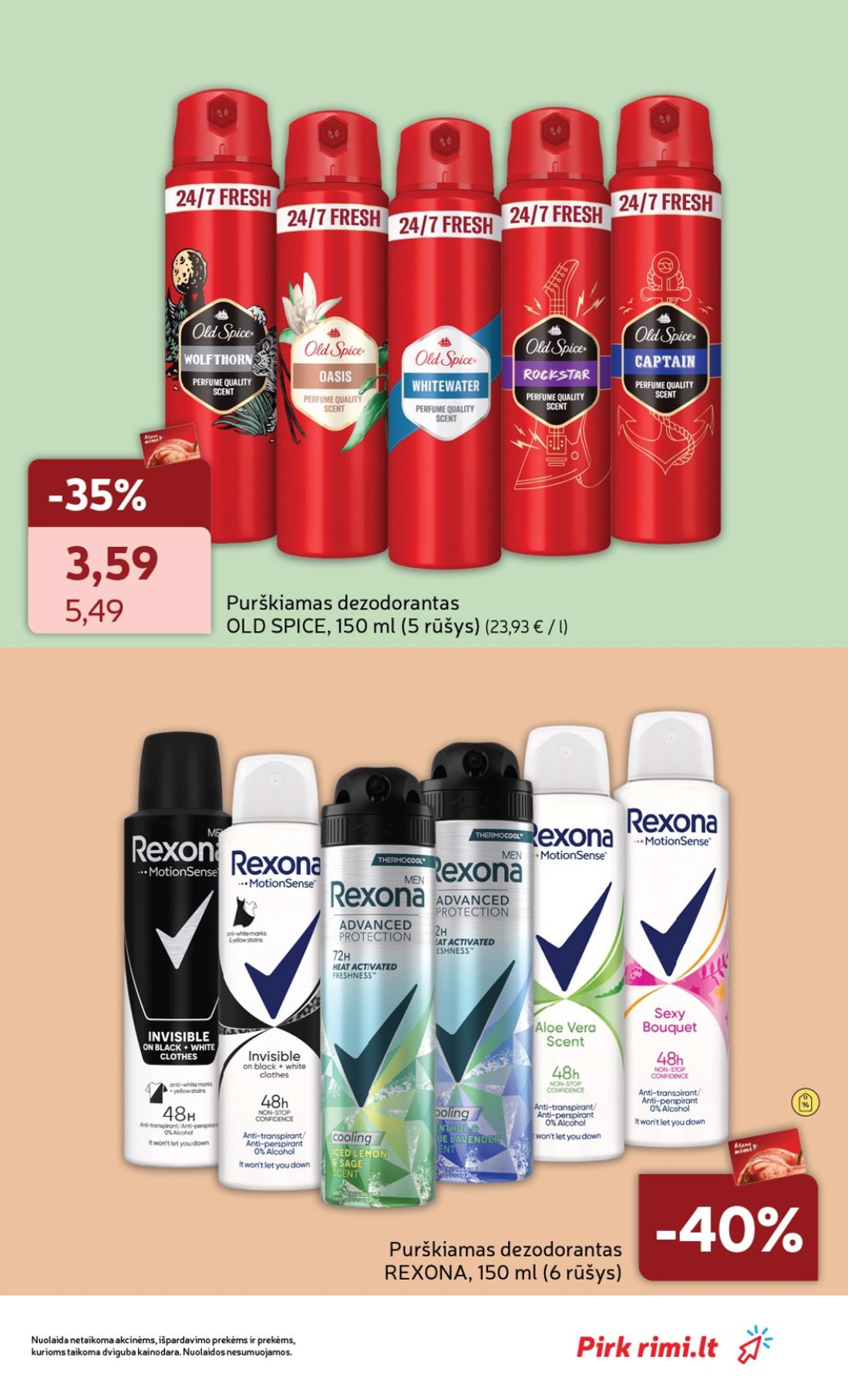 RIMI GROŽIO prekių katalogas Nr. 11, 13 psl.: Purškiamas dezodorantas OLD SPICE rūšys Nuolaida netaikoma akcinėms išpardavimo prekėms kurioms taikoma…