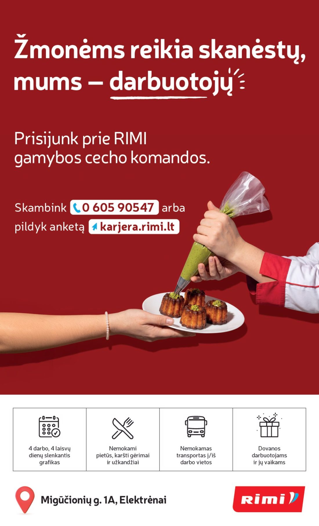„Rimi“ savaitinis leidinys Nr. 44, 14 psl.: Žmonėms reikia skanėstų mums darbuotojų Prisijunk prie RIMI gamybos cecho komandos Skambink pildyk anketą…