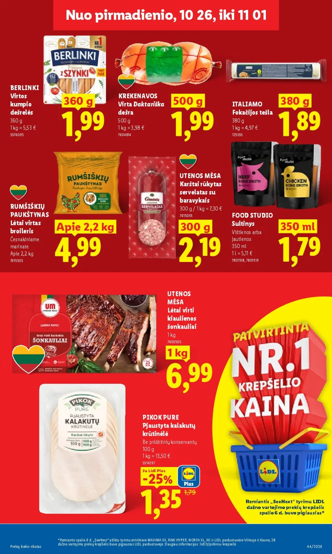 LIDL Maisto prekių pasiūlymai, 13 psl.: NNNuo pirmadienio,pirmadienio,pirmadienio xx,26,26 BERLINKI Virtos KREKENAVOS kumpio Virta Daktariška ITALIAM…