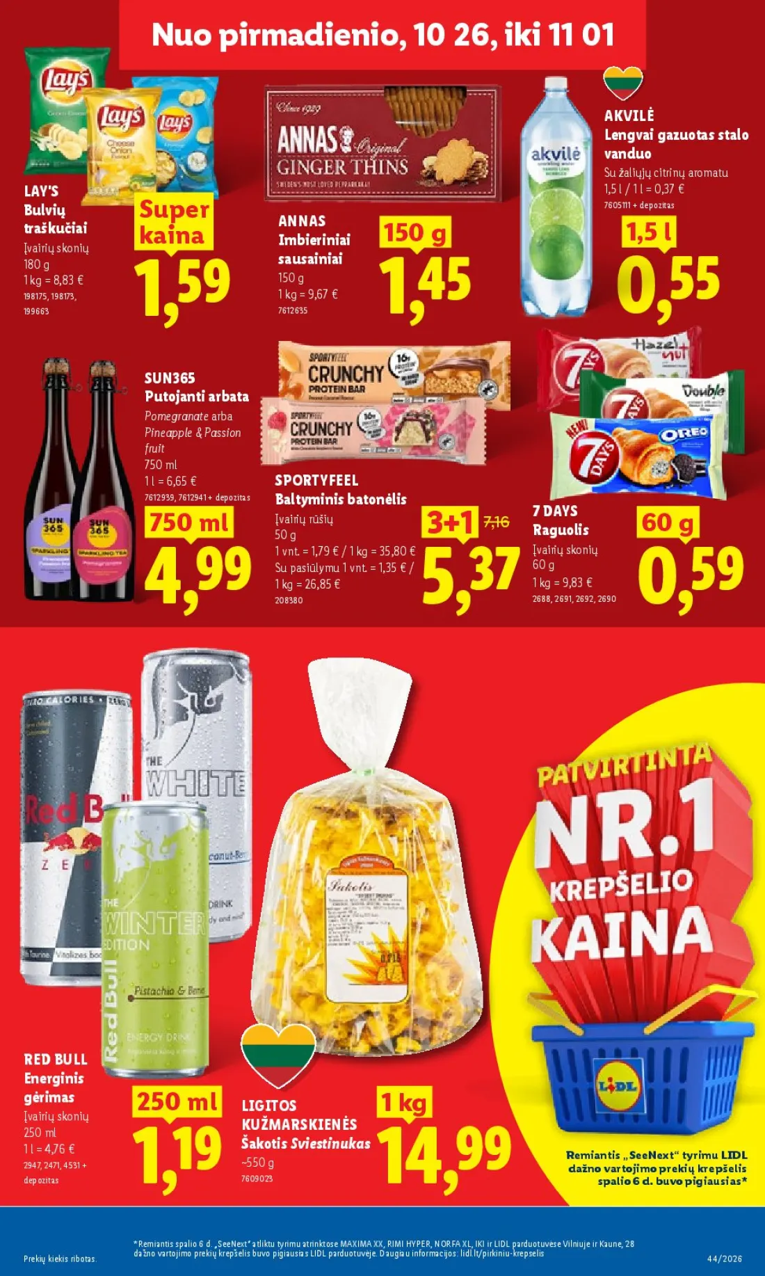 LIDL Maisto prekių pasiūlymai, 15 psl.: NNuo pirmadienio,pirmadienio xx,26 AKVILĖ Lengvai gazuotas stalo vanduo žaliųjų citrinų aromatu LAY'S depozit…
