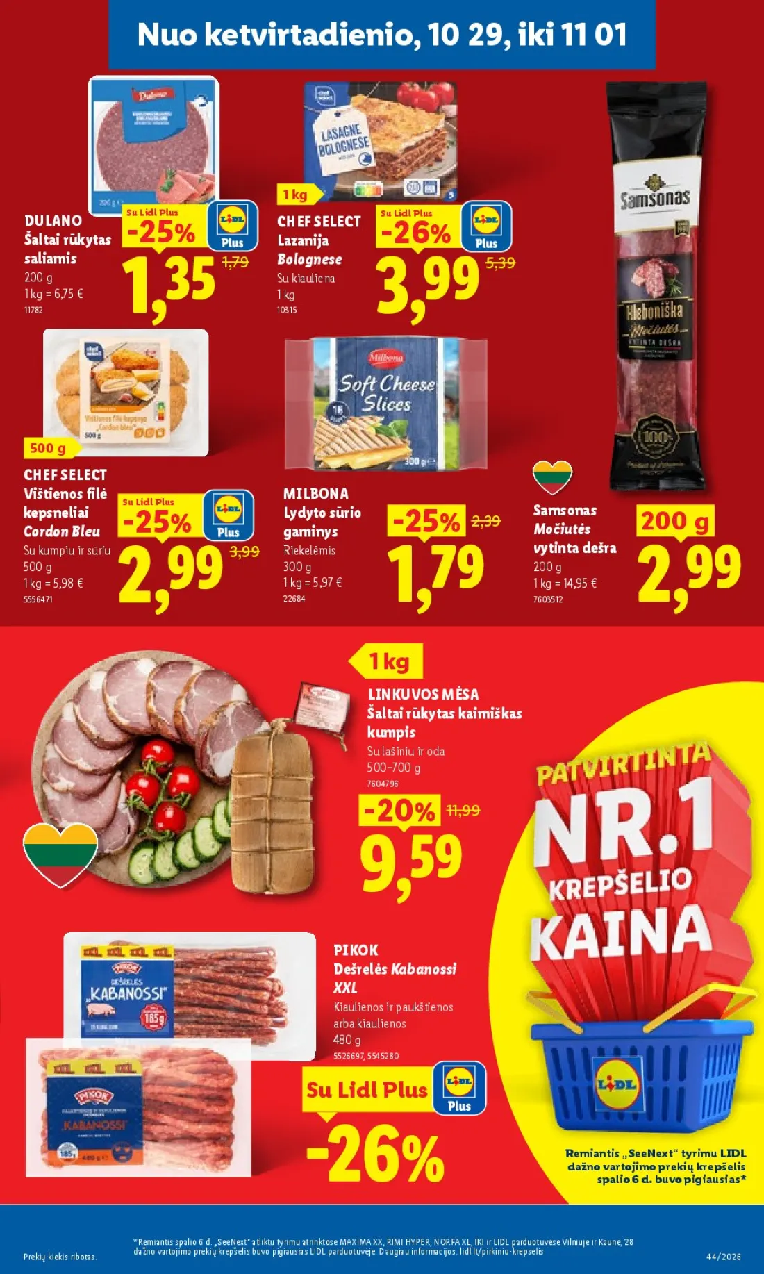 LIDL Maisto prekių pasiūlymai, 37 psl.: NNNuo eljapäekpirmadienio,etvirtadienio,vast kuni xx,29 xx01 Lidl Plus DULANO CHEF SELECT Šaltai rūkytas Laza…